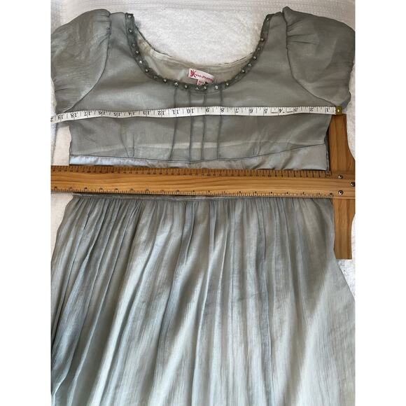 Renaissance Vintage Bridgerton Victorian Midi Dress empire Puff Sleeve XL fits M - Picture 6 of 10